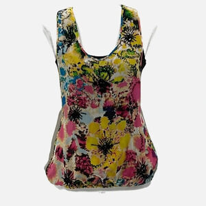 Sachin + Babi for Ankasa Silk Layered Top Abstract Floral - NEW - Size Medium